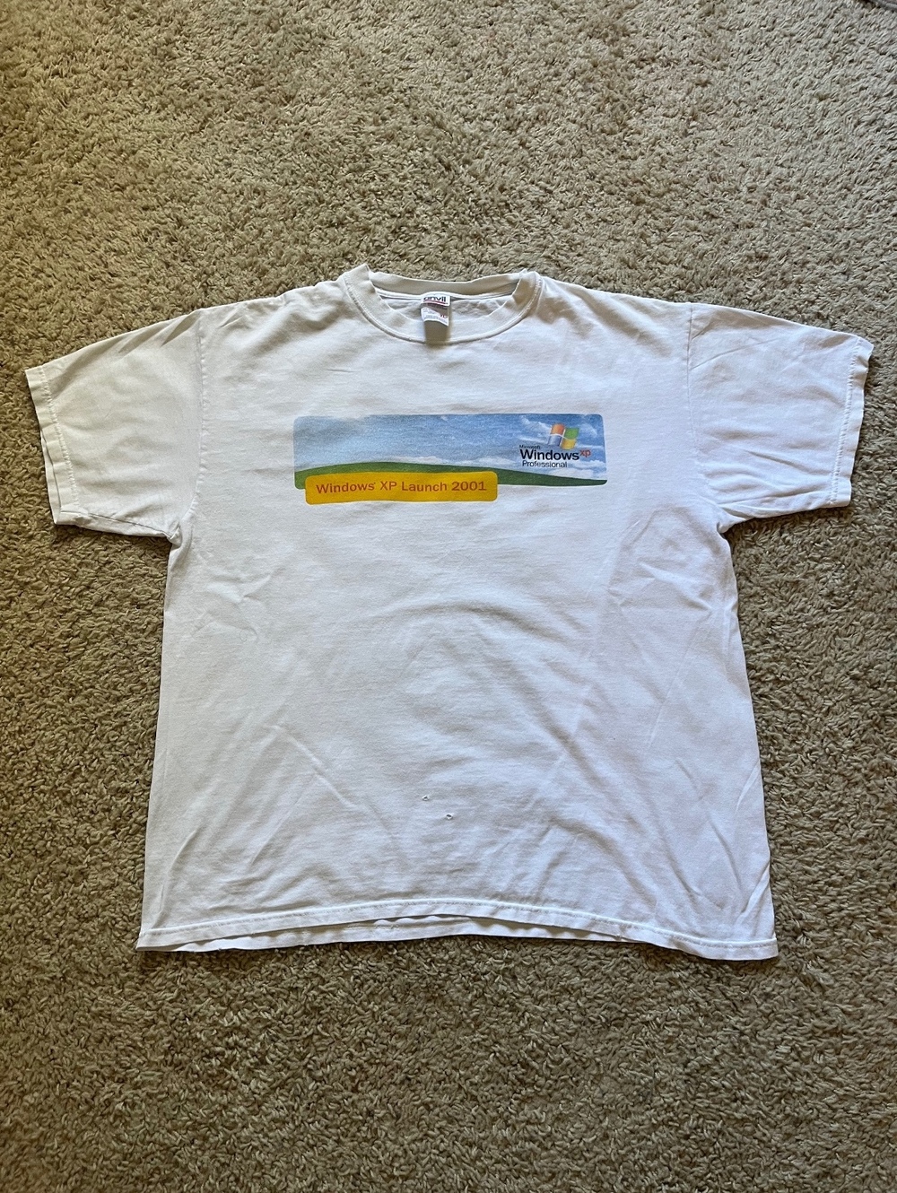 Window XP Launch 2001 Promo Tee Anvil XL